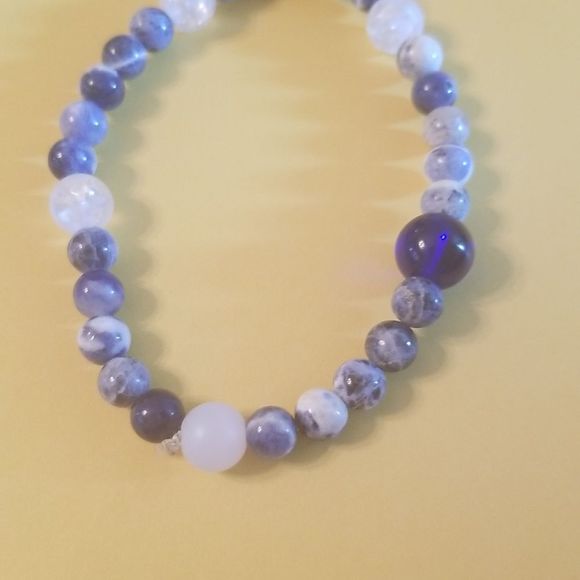 Mens Sodalite 6mm, 8" Bracelet Custom made new Mental Performance Energy Enhance - Picture 6 of 9